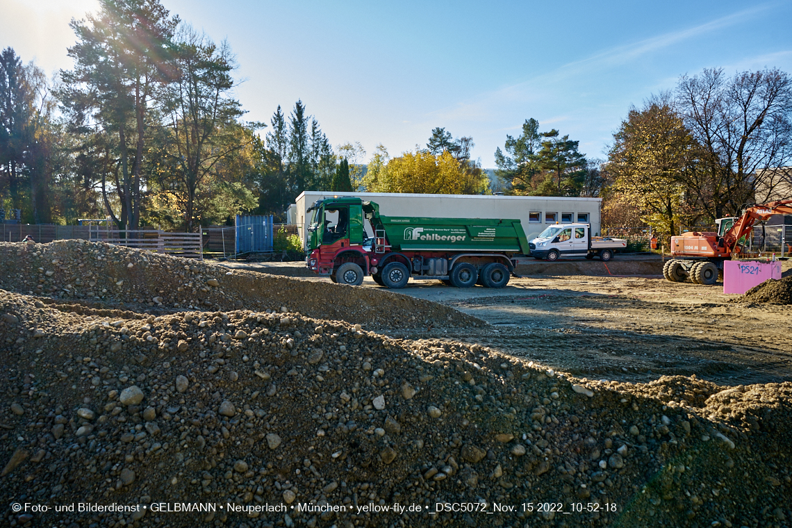15.11.2022 - Baustelle an der Quiddestraße Haus für Kinder in Neuperlach